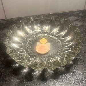 Elegant Crystal Glass Ashtray. Believed vintage. Heavy weight. New with …